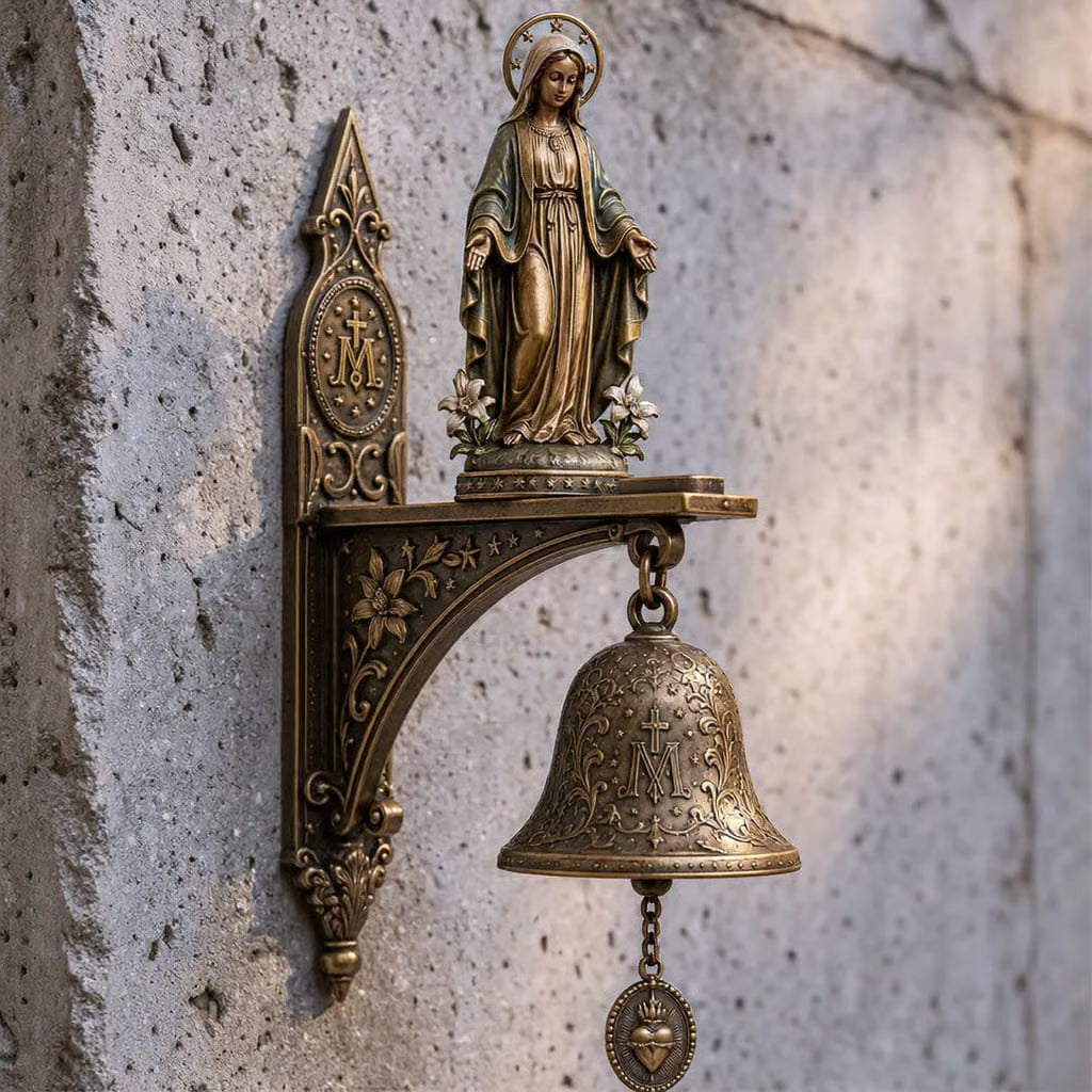DivineGrace – Antieke bronzen Maria-zegenbel