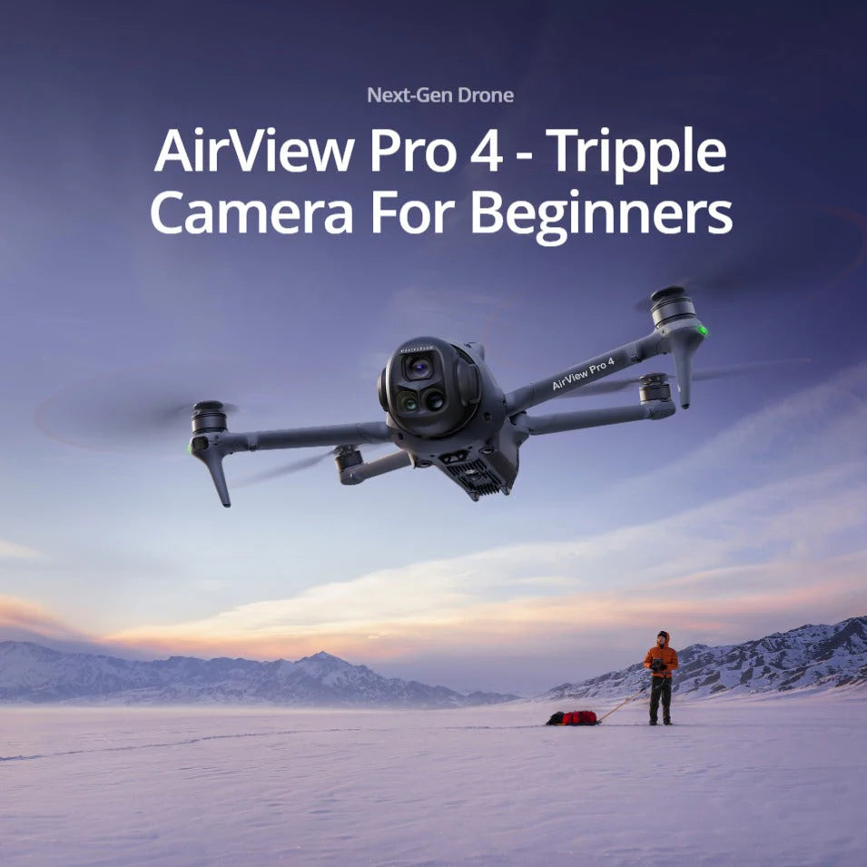 De nieuwe generatie AirView Pro 4: Drone met drie camera's voor beginners en professionele opnames.